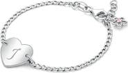 Tiny Blessings Sterling Silver Lovely Heart ID Bracelet & Engraved Initial 6" Bracelet