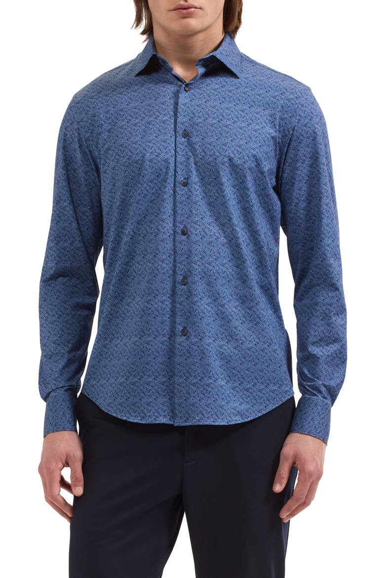 James OoohCotton Long Sleeve Button Up Shirt, Main, color, NAVY
