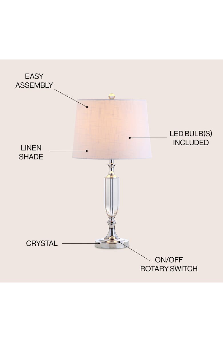JONATHAN Y Bella Crystal LED Table Lamp, Alternate, color, Clear