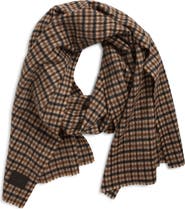Vince Double Face Check Wool & Cashmere Scarf