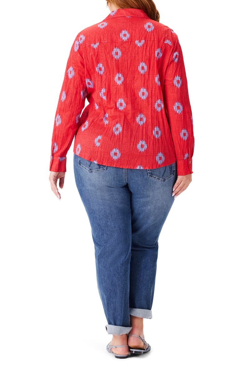 Medallion Crinkle Shirt, Alternate, color, ORANGE MULTI