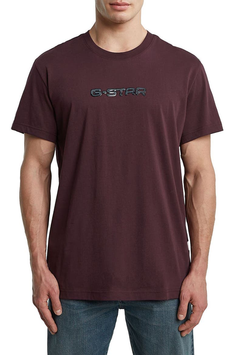 Gel Print Organic Cotton T-Shirt, Main, color, MAROON
