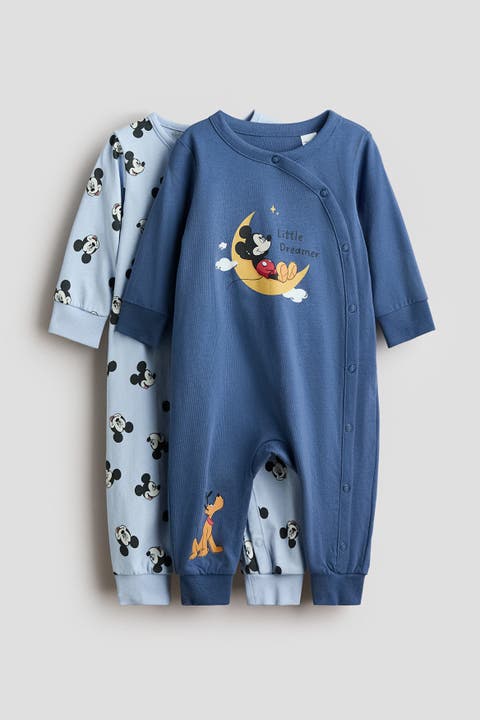 2-Pack Printed Cotton Pajama Jumpsuits