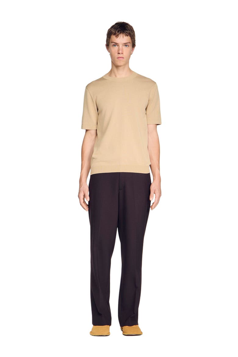 Knitted T-shirt, Main, color, Cappucino