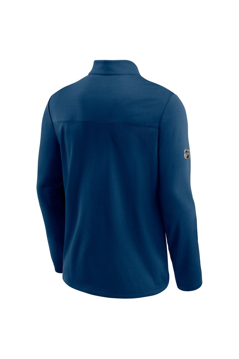 Men's Fanatics Branded Deep Sea Blue Seattle Kraken Authentic Pro Travel and Training Quarter-Zip Jacket, Alternate, color, Navy