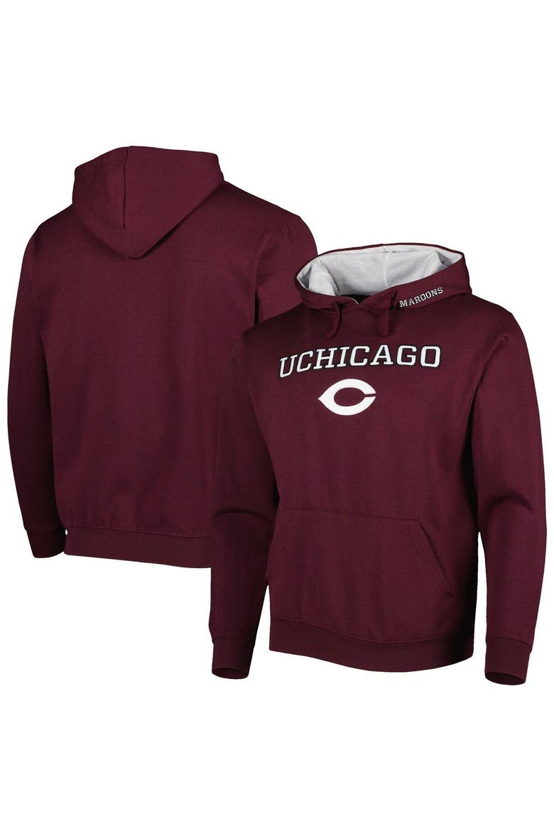 Men's Colosseum Maroon UChicago Maroons Isle Pullover Hoodie, Main, color, Maroon
