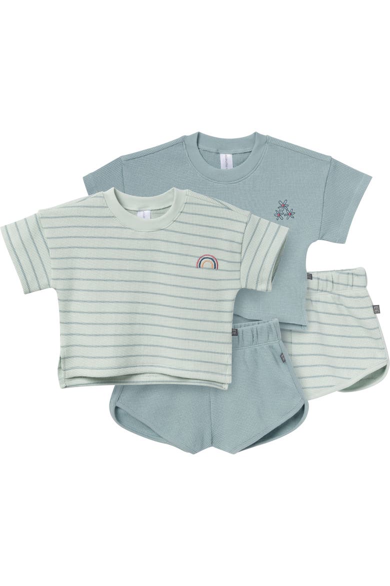 Drop Shoulder Top and Shorts Set, Main, color, Sky Stripe