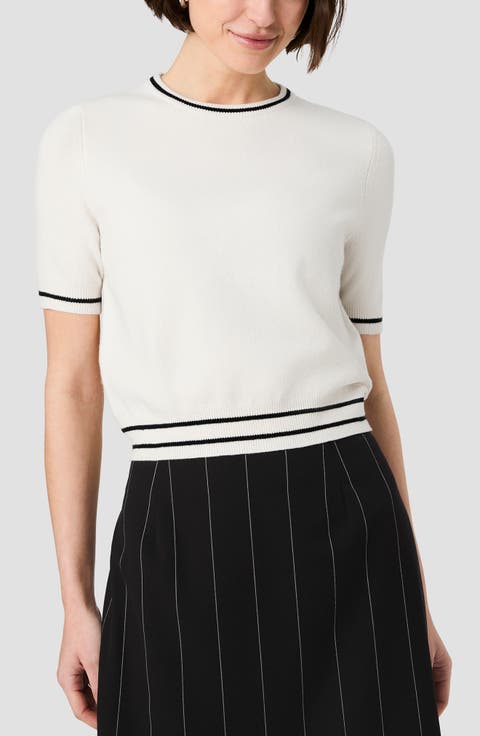 Babysoft Rib Stripe Short Sleeve Sweater