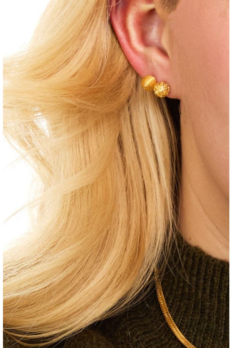 Striped Ball stud earring, Alternate, color, Gold