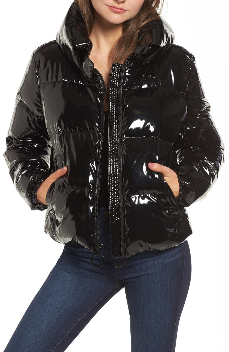 KENDALL + KYLIE Shiny Puffer Jacket, Main, color, 
