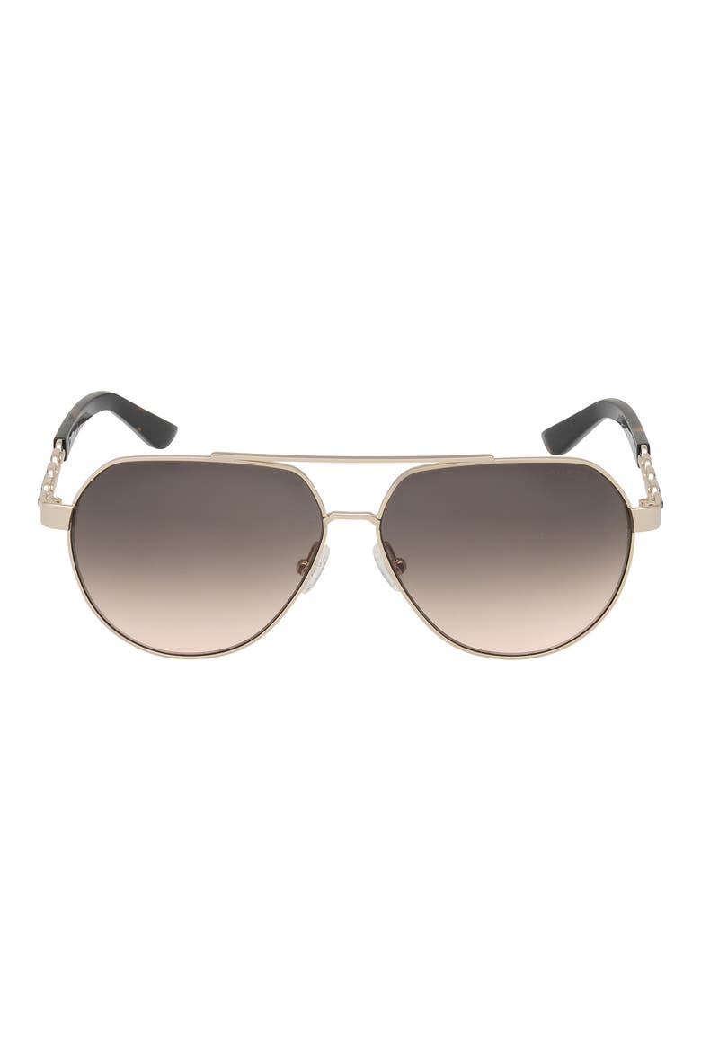 59mm Navigator Gradient Sunglasses, Main, color, GOLD / GRADIENT BROWN