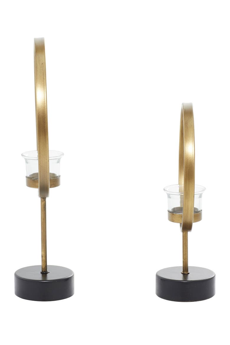 Gold Metal Tealight Candle Holder - Set of 2, Alternate, color, GOLD