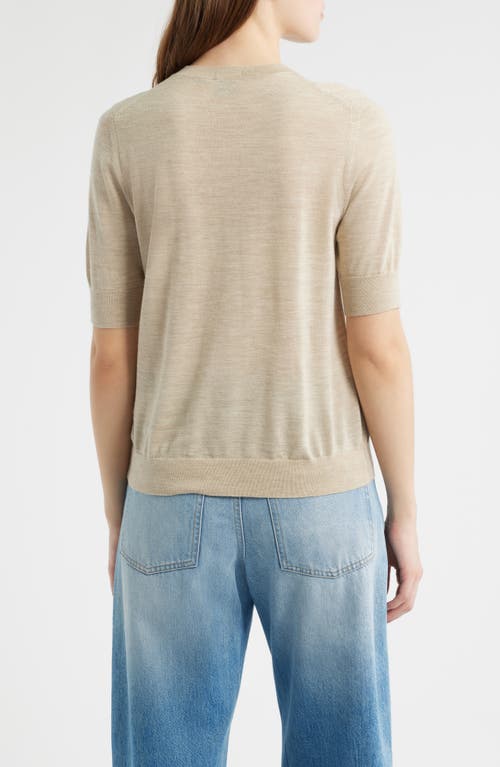 Hugo Boss Boss Farbella Short Sleeve Virgin Wool Sweater In Gray