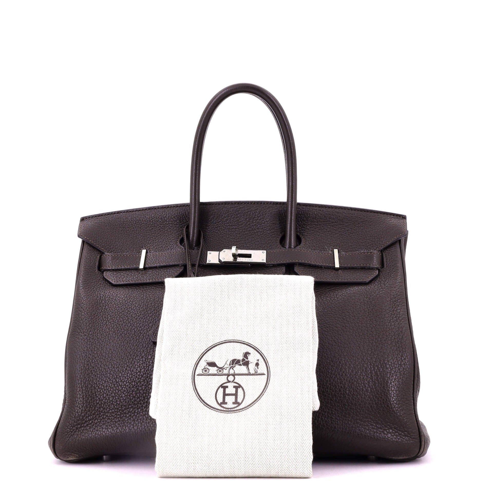 Pre-Owned Hermes Birkin Handbag Brown Clemence with Palladium Hardware 35, Alternate, color, 