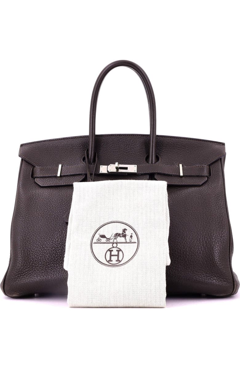 Pre-Owned Hermes Birkin Handbag Brown Clemence with Palladium Hardware 35, Alternate, color,