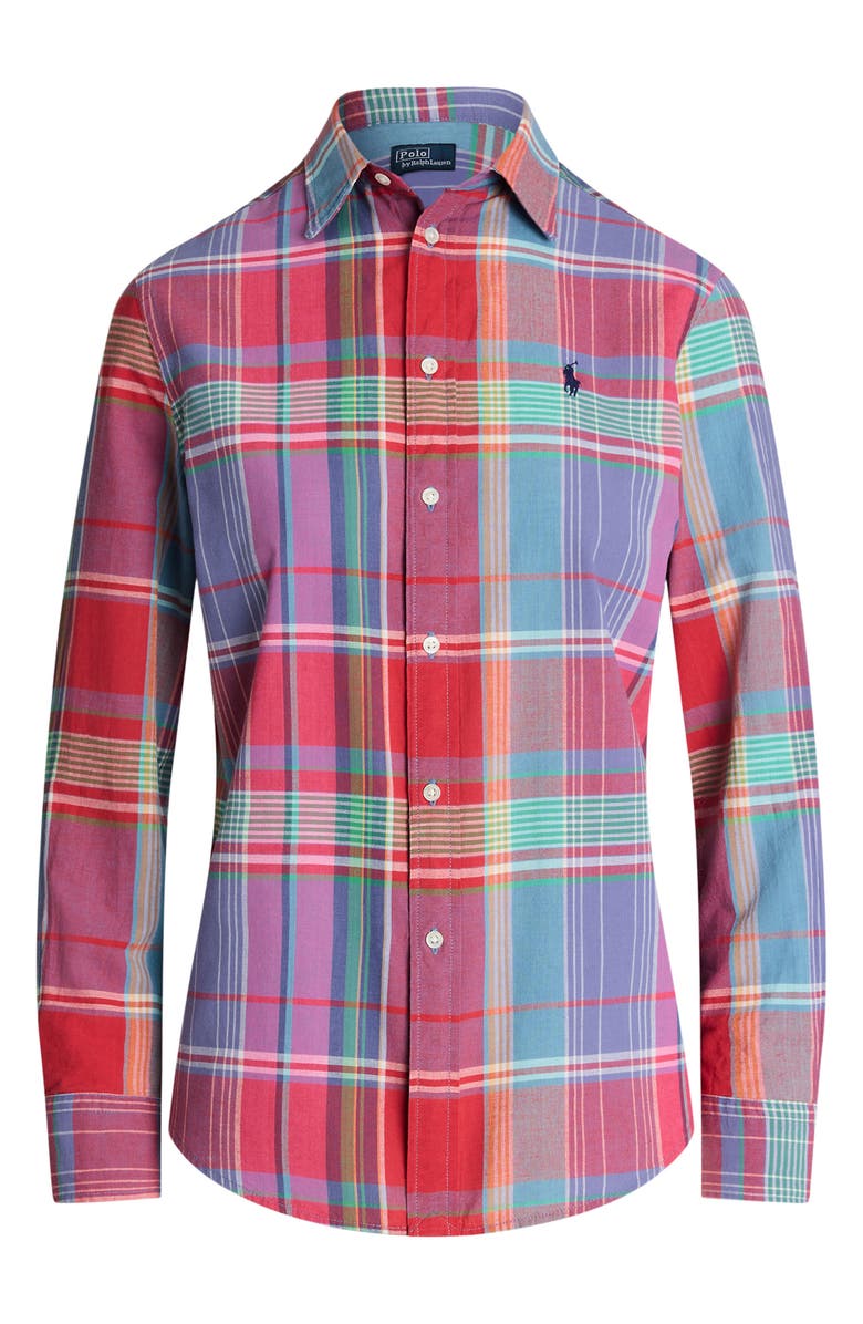 Polo Ralph Lauren Plaid Cotton Button-Up Shirt, Alternate, color, 