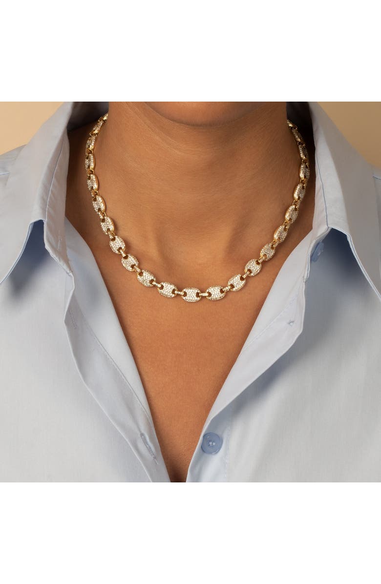 BY ADINA EDEN Fancy Pave Mariner Link Necklace, Alternate, color,