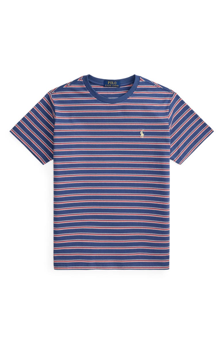 Polo Ralph Lauren Kids' Stripe Cotton T-Shirt, Main, color, Old Royal Multi