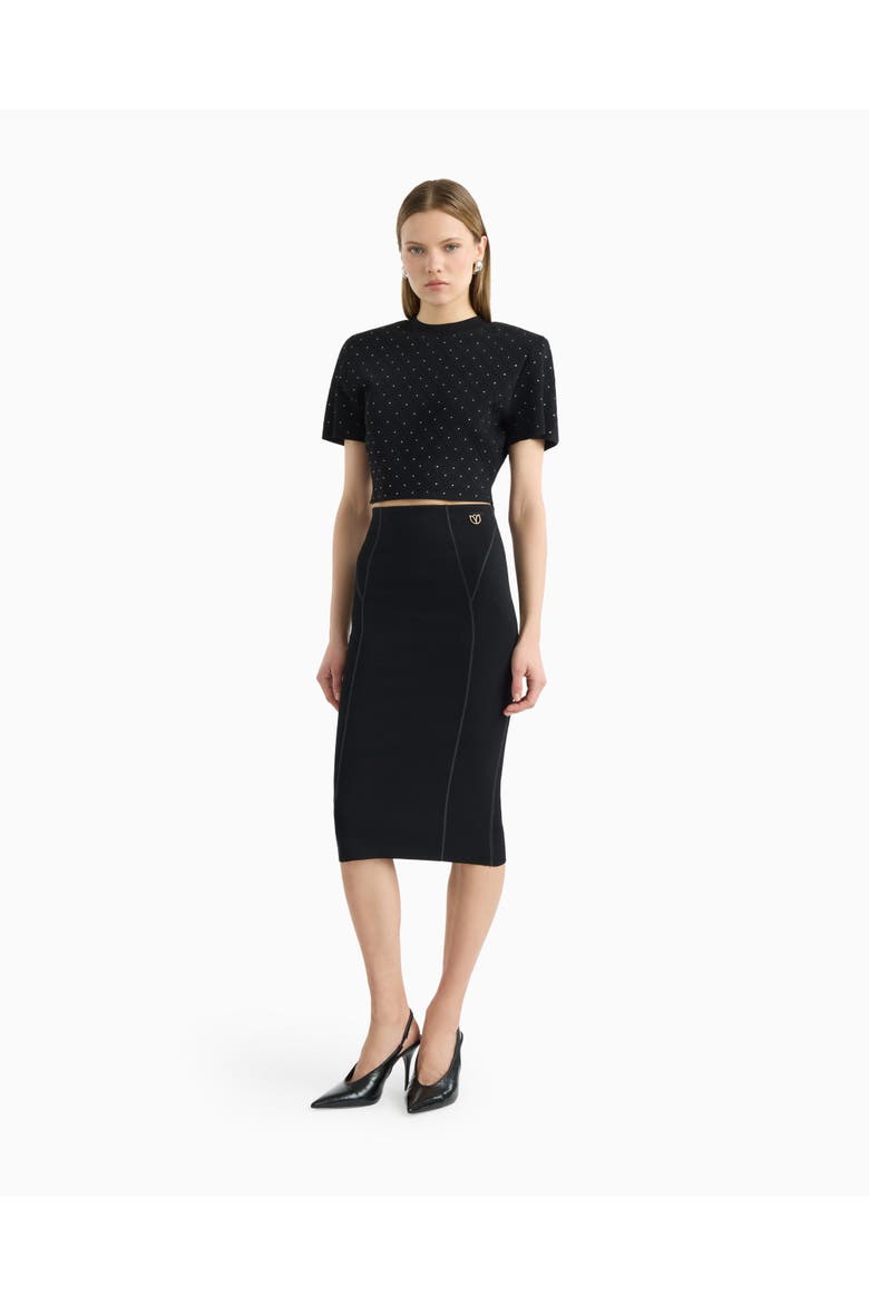Raya jeweled crop tee, Main, color, Black