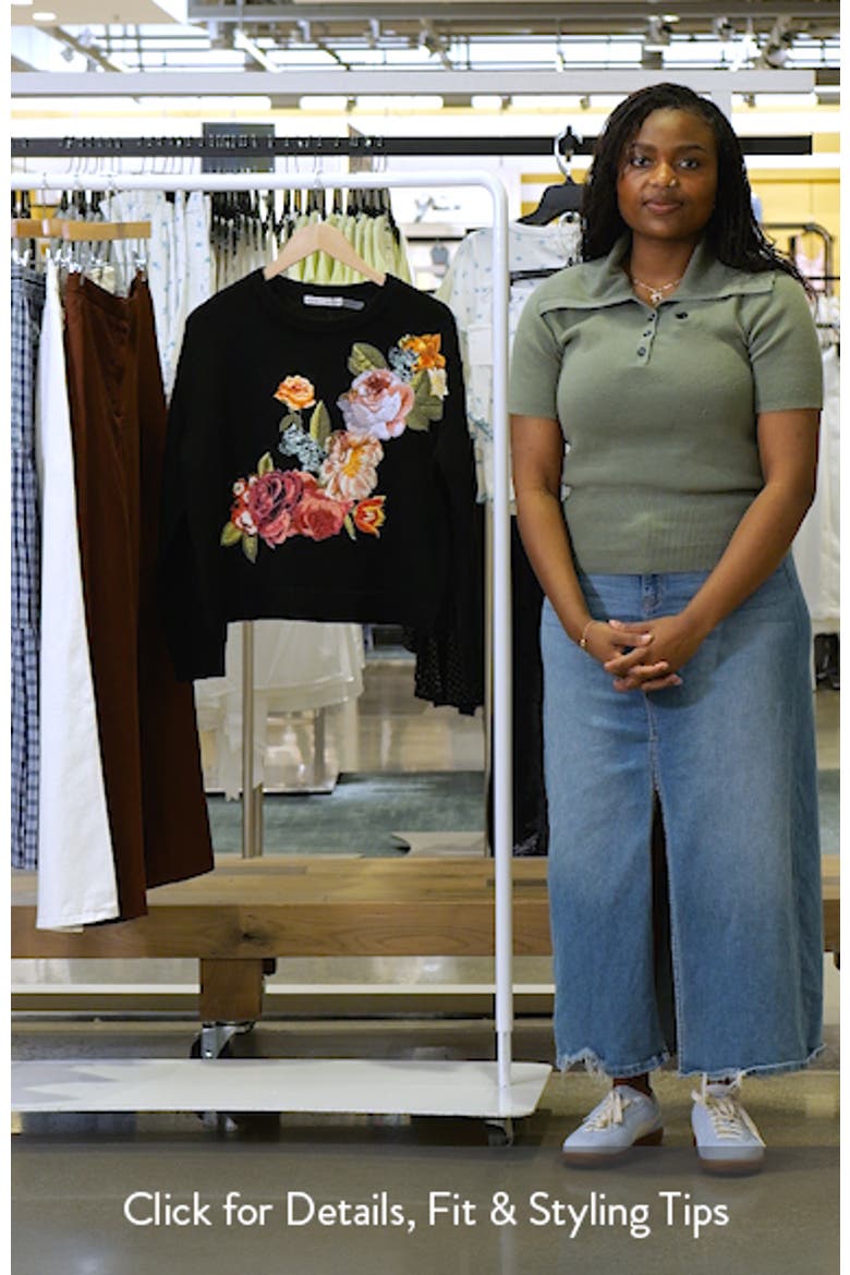 Belva Embroidered Floral Wool Blend Sweater video