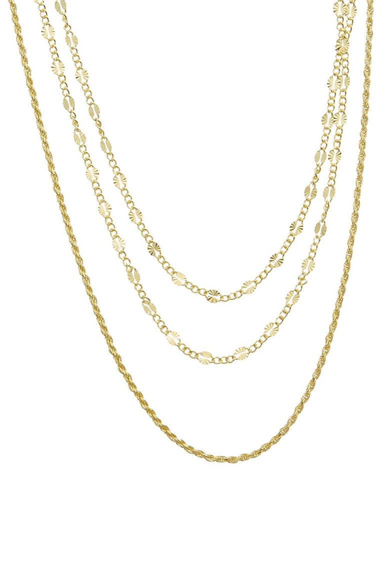 Multi Strand Sterling Silver Necklace, Alternate, color, YELLOW