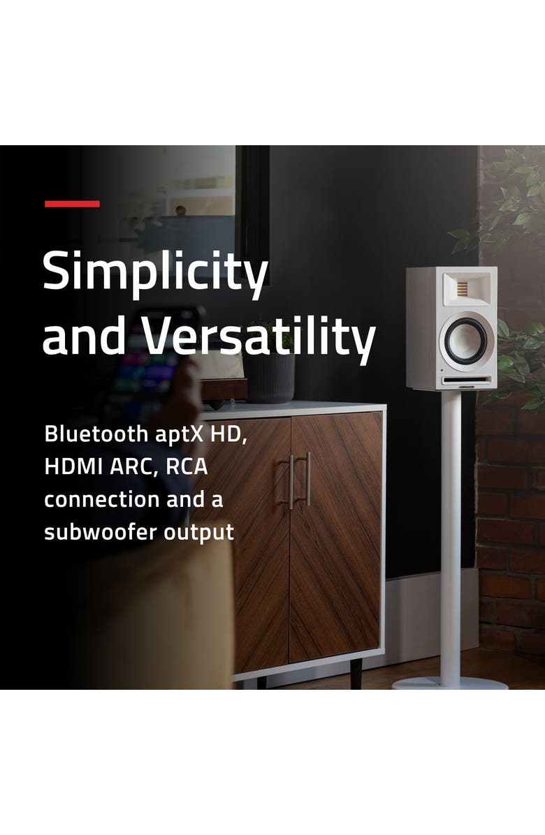 Fluance Ri71 Powered Bookshelf Speakers with AMT Tweeters, 5" Drivers, 120W Amp, Alternate, color, Black Ash