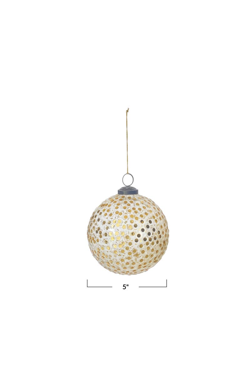 Glass Mosaic Ball Ornament, Alternate, color, Gold