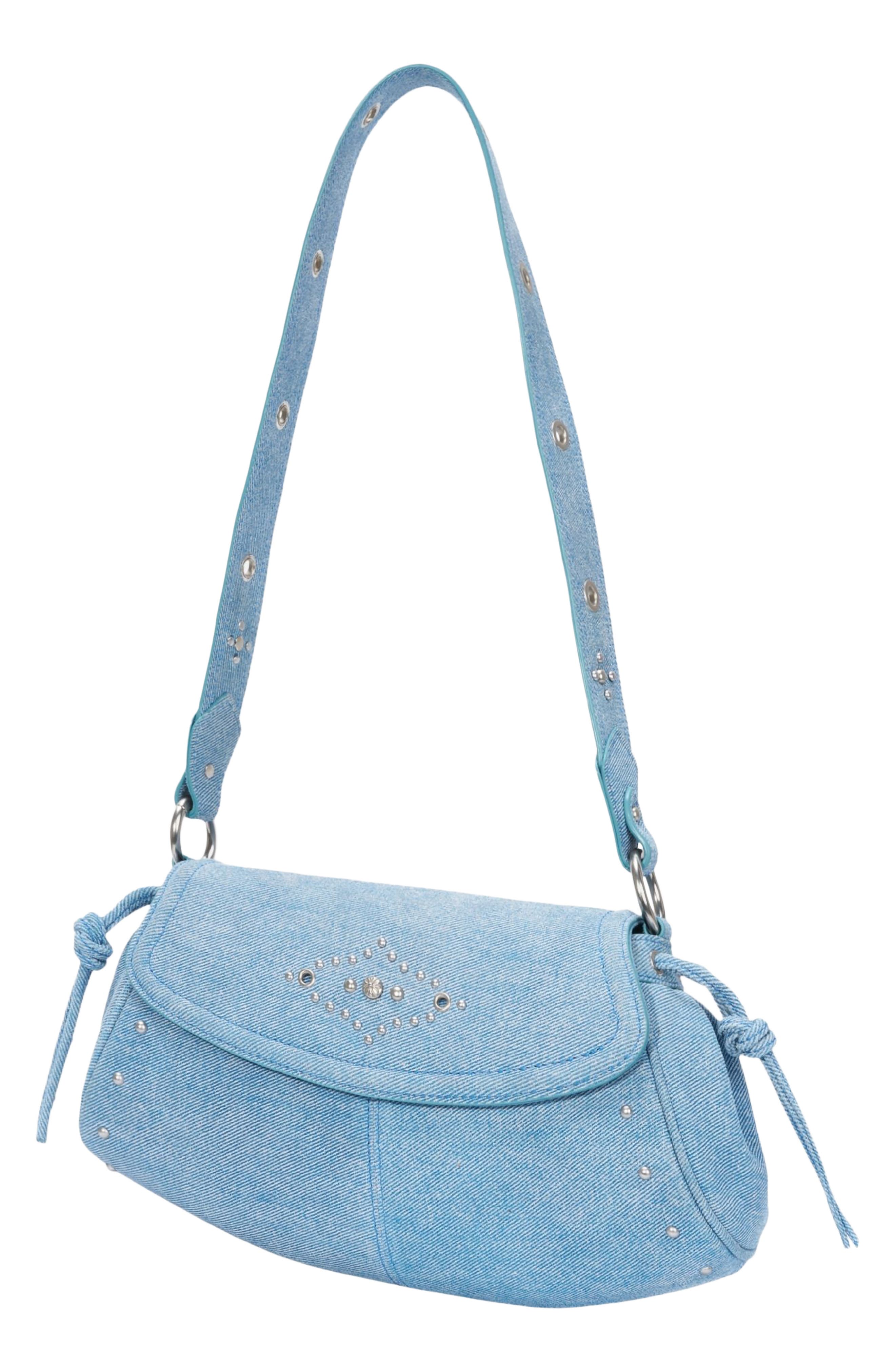 Oryany Moroccan Stud Shoulder Bag, Alternate, color, Denim Blue