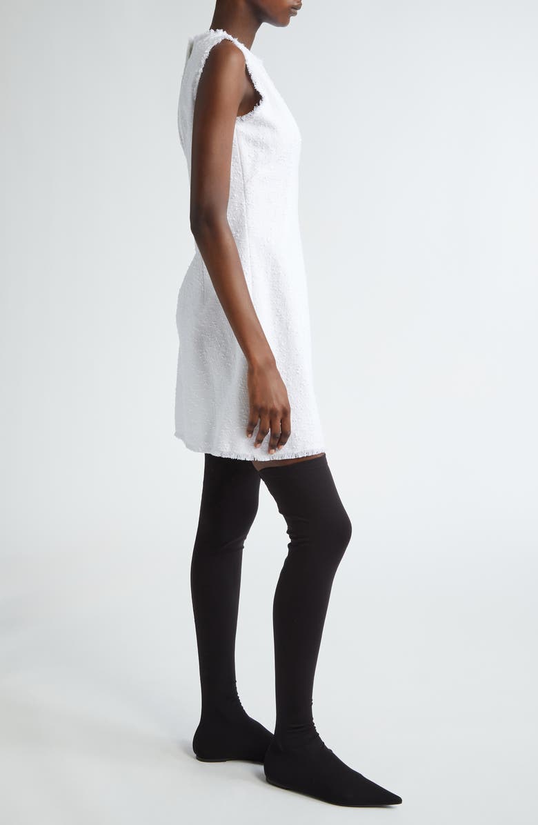 Dolce&Gabbana Rachel Sleeveless Tweed Minidress, Alternate, color, Bianco Ottico