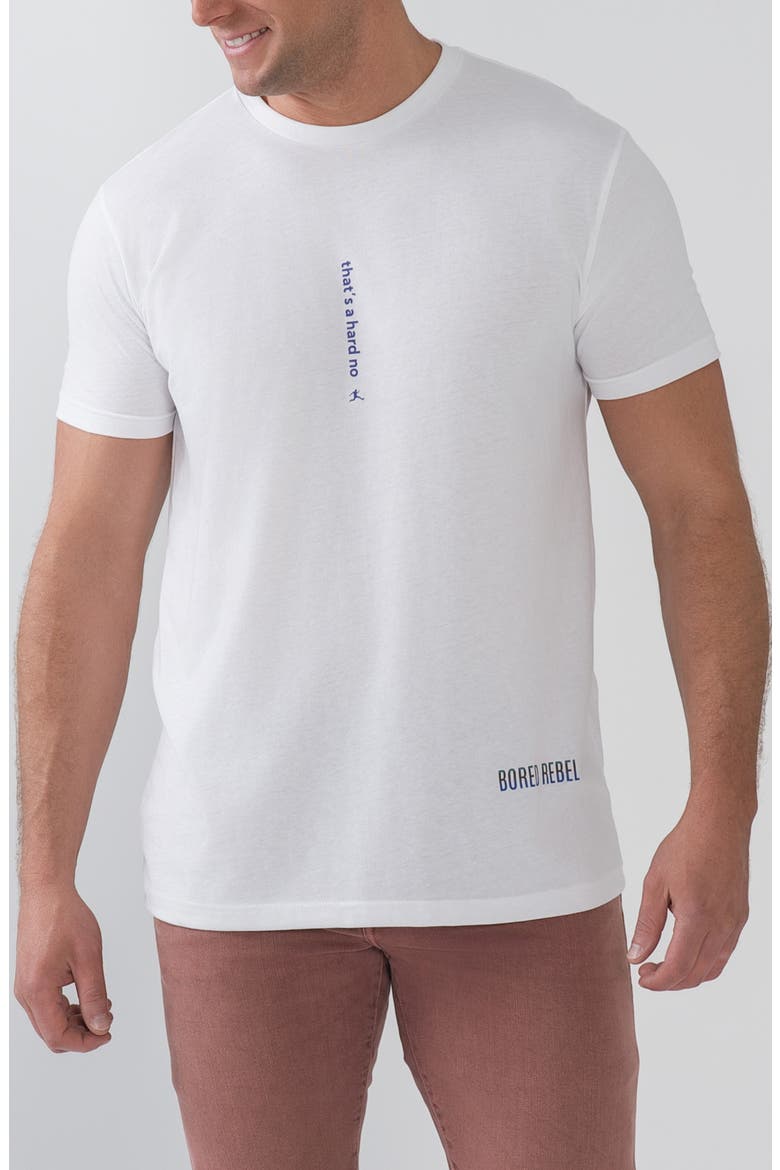 That's a Hard No Crewneck Graphic Undershirt, Main, color, WHITE