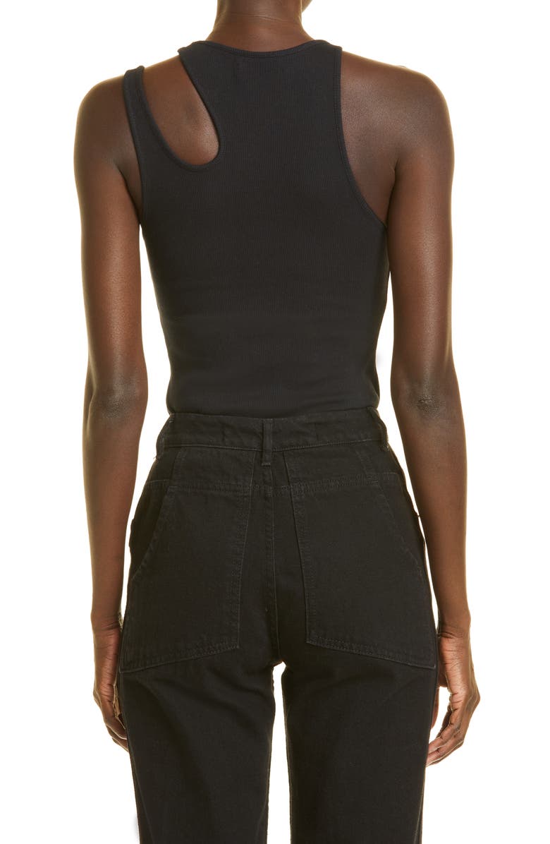 K.NGSLEY Gender Inclusive Romain Cutout Rib Tank, Alternate, color, Black