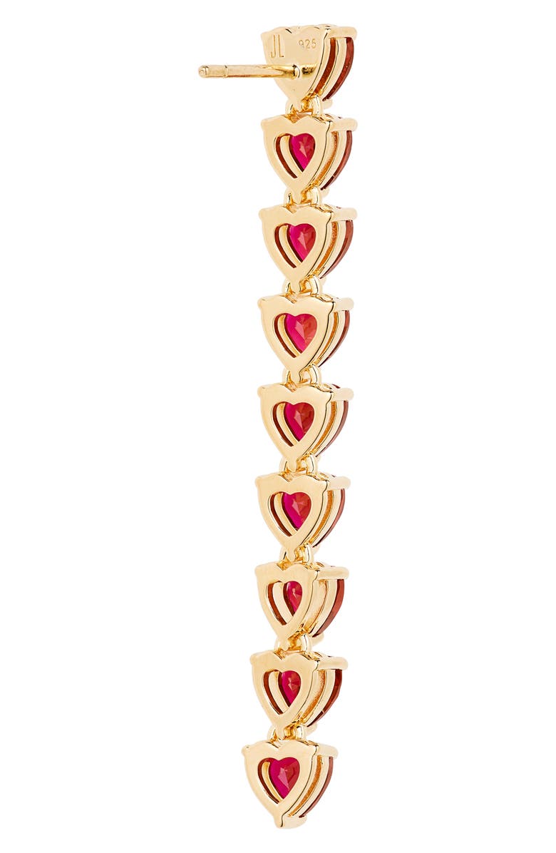 JUDITH LEIBER COUTURE Heart Cubic Zirconia Linear Drop Earrings, Alternate, color,