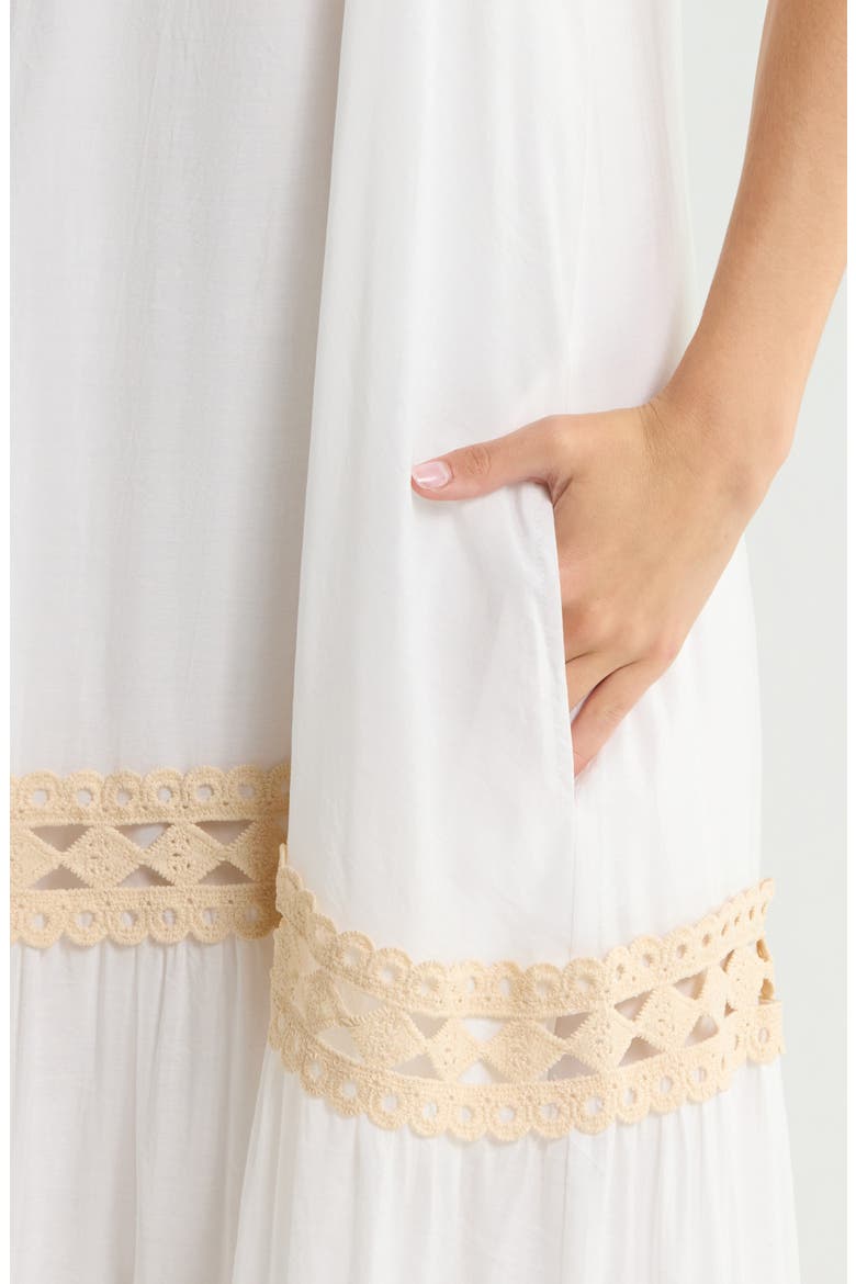 Tiered Maxi Cover-Up Dress, Alternate, color, WHITE/ NAT