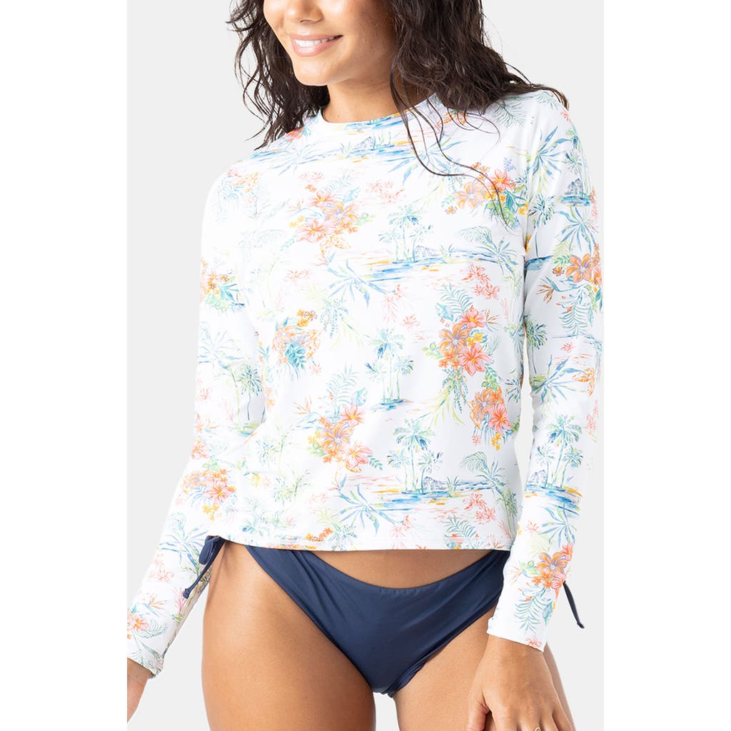 Roxy North Shore Sea Skippin' Long Sleeve Rashguard In Blue
