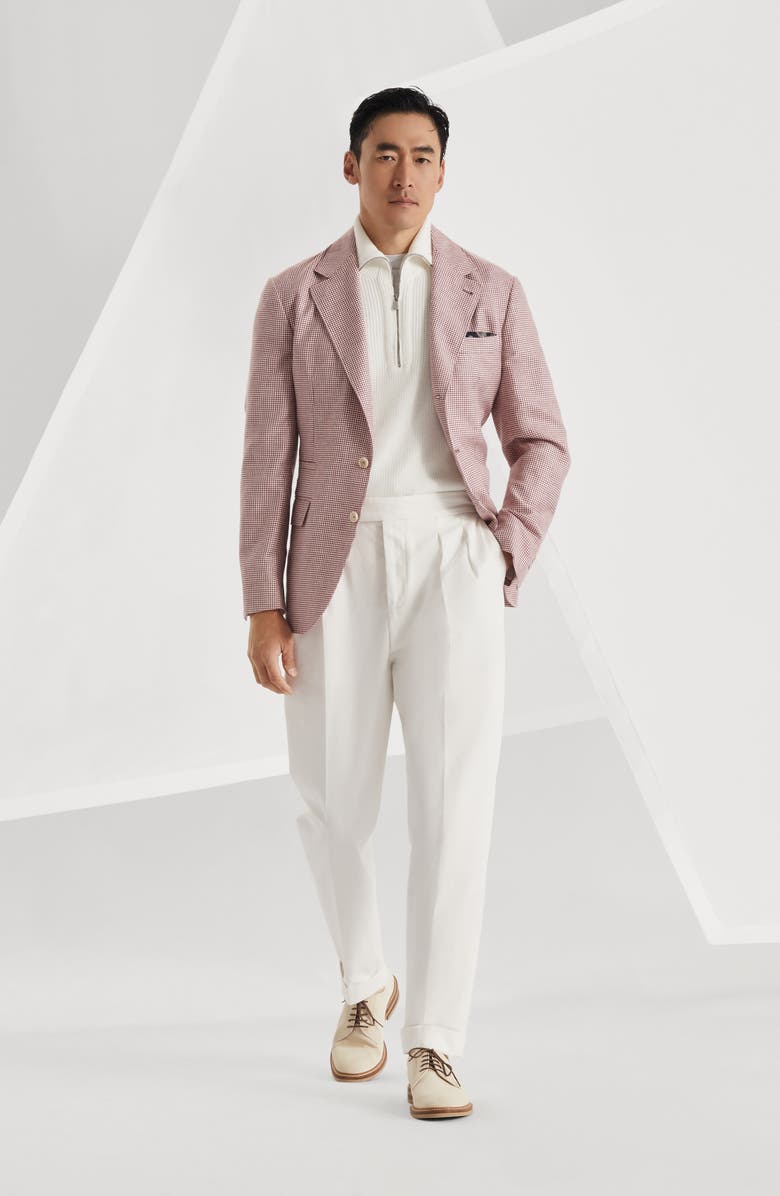 Brunello Cucinelli Houndstooth deconstructed blazer, Alternate, color, 