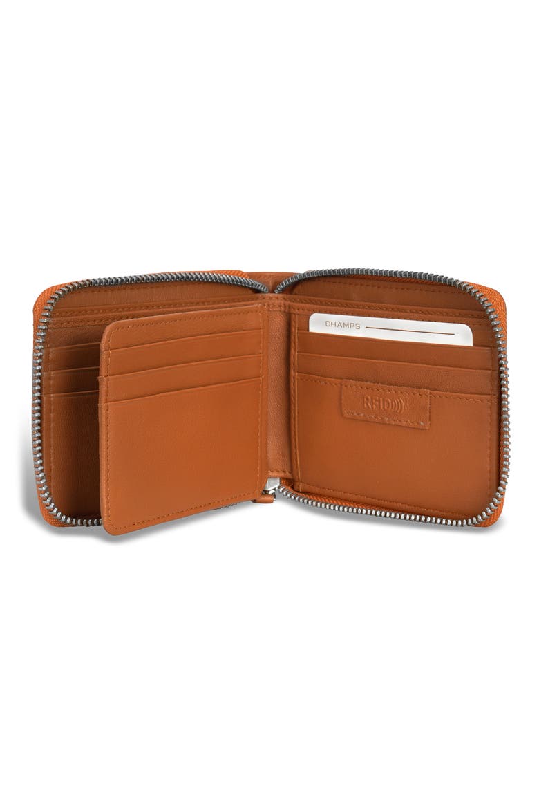 Zip Around Bifold Wallet, Alternate, color, TAN/BLACK