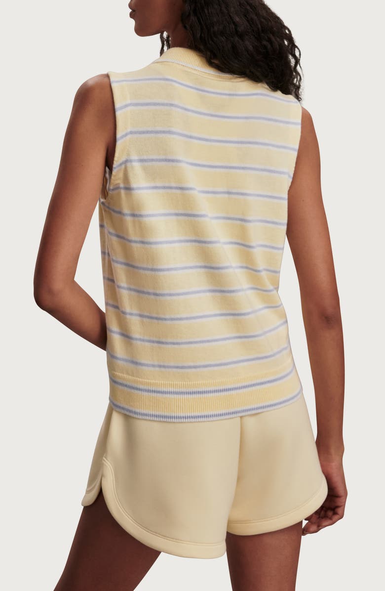 Varley Rue Striped Polo Tank, Alternate, color, Anise Flower / Xenon Blue