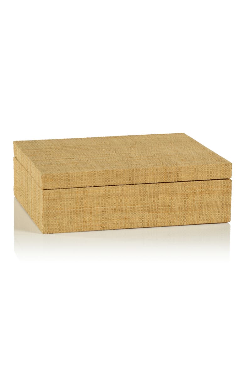 Natural Grasscloth Decorative Box, Main, color, BEIGE