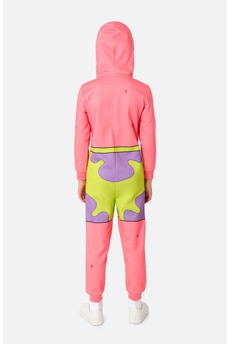 Kids' SpongeBob® Patrick One-Piece Hooded Jumpsuit, Alternate, color, PINK
