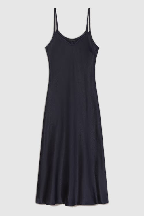 Franne Golde Bias Cut Satin Midi Slip Dress