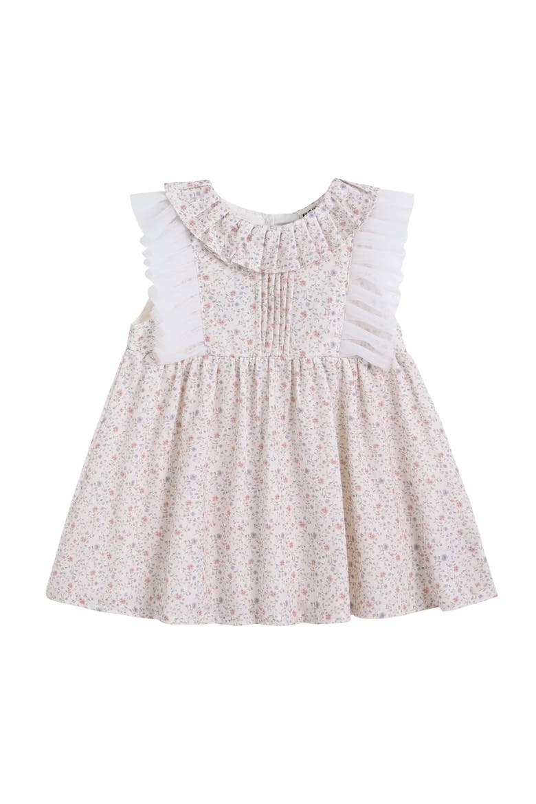 Floral Ruffle Dress, Main, color, Ivory