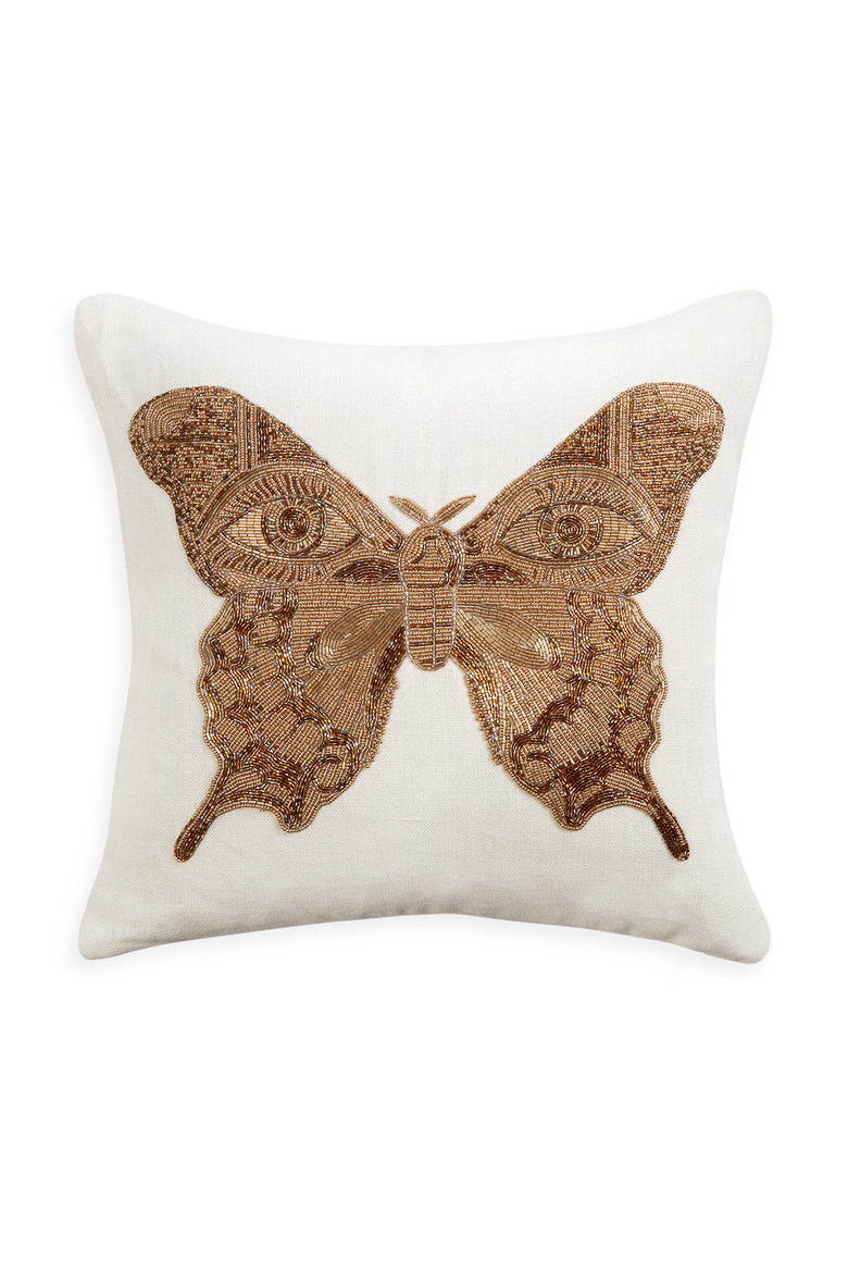 Muse Butterfly Pillow, Main, color, Ivory / Gold