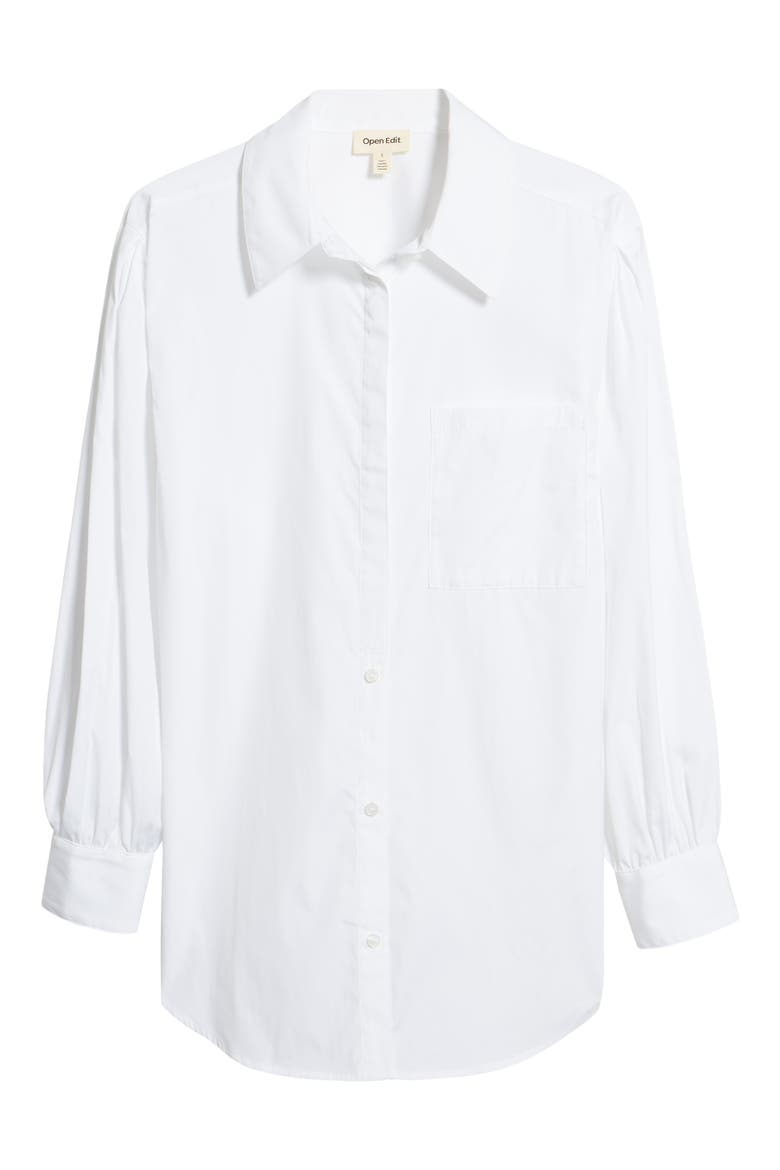 Organic Cotton Poplin Oversize Blouse, Alternate, color, WHITE