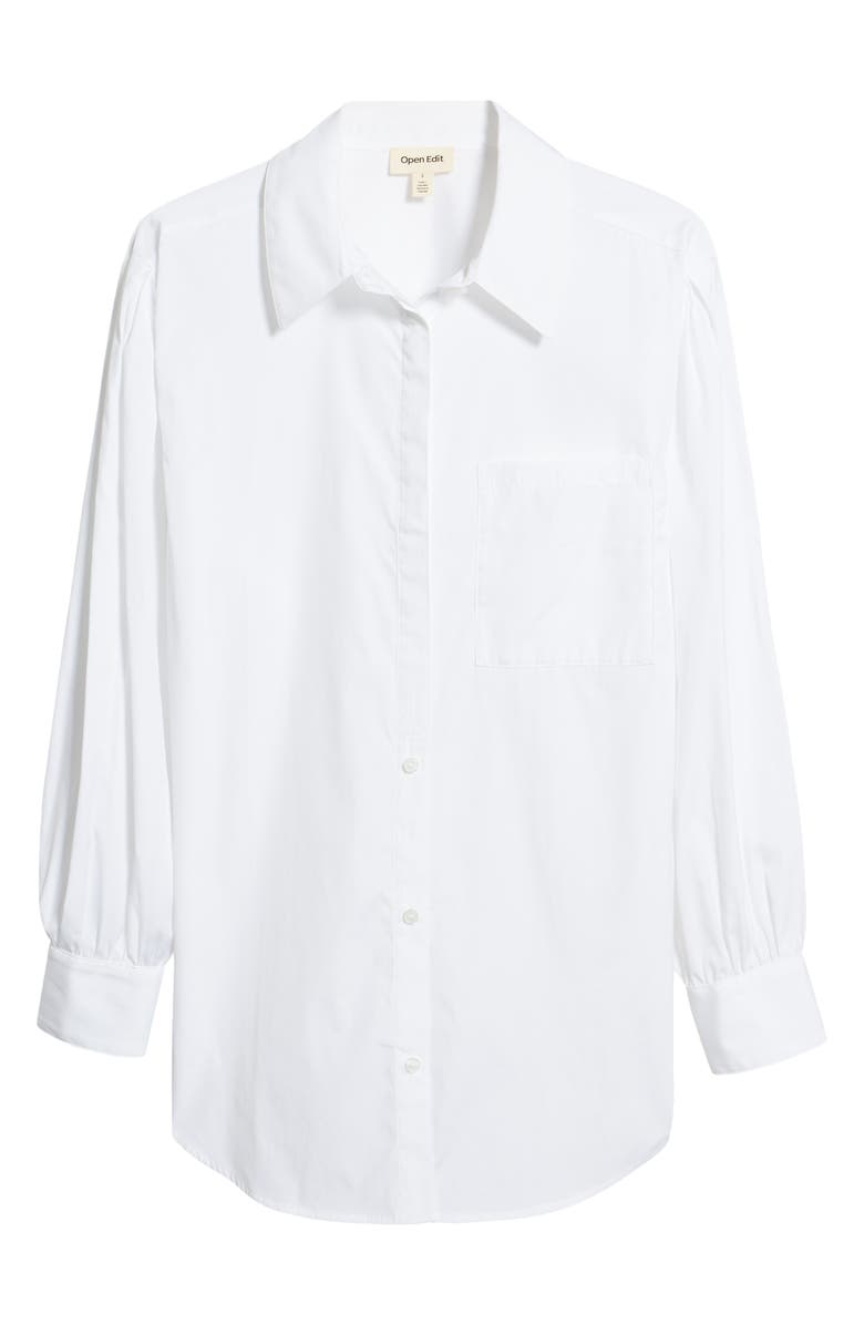 Open Edit Organic Cotton Poplin Oversize Blouse, Alternate, color, 