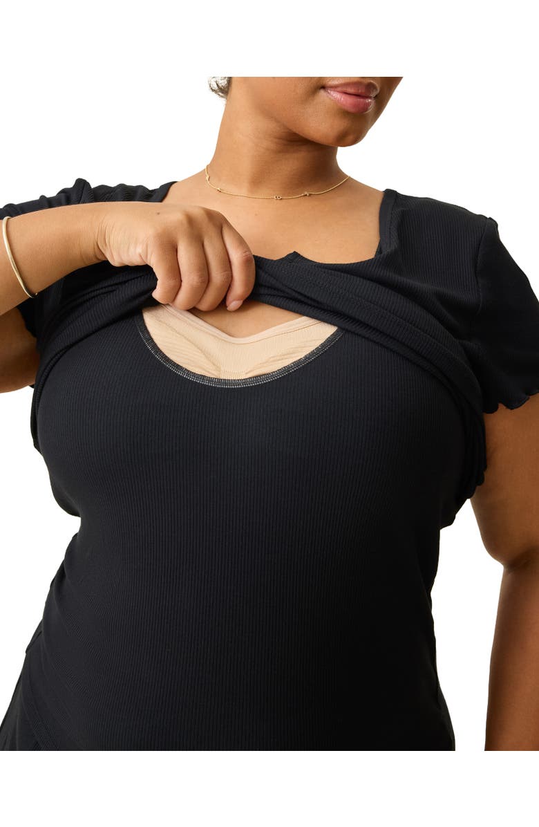 Kindred Bravely Ribbed Modal Notched Nursing T-Shirt, Alternate, color, Black