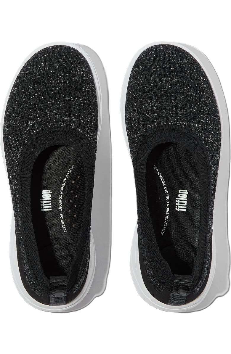 FitFlop Super Q Knit Ballet Flats, Alternate, color, Black/Silvereen