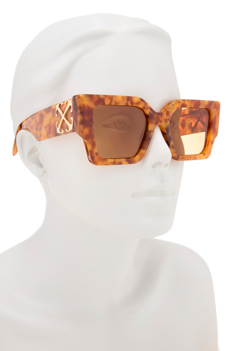 Off-White Catalina 55mm Square Sunglasses, Alternate, color, Light Havana Camel