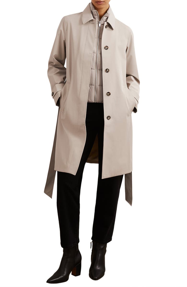 Reiss Logan Water Resistant Coat with Removable Quilted Insert, Alternate, color, Neutral