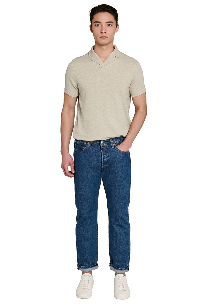 Johnny Collar Ribbed Polo, Alternate, color, GREY