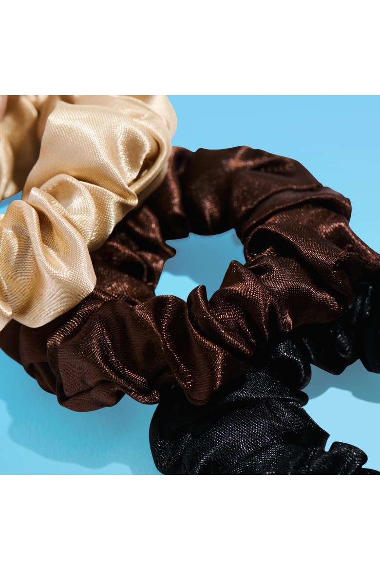 Medium Satin Scunchies, Alternate, color, Black